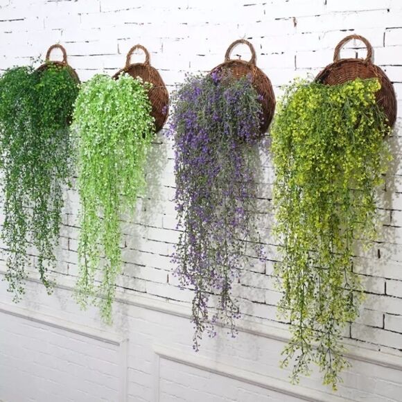 NEW! Hanging Wall Wicker Rattan Straw Basket - Picture 3 of 7